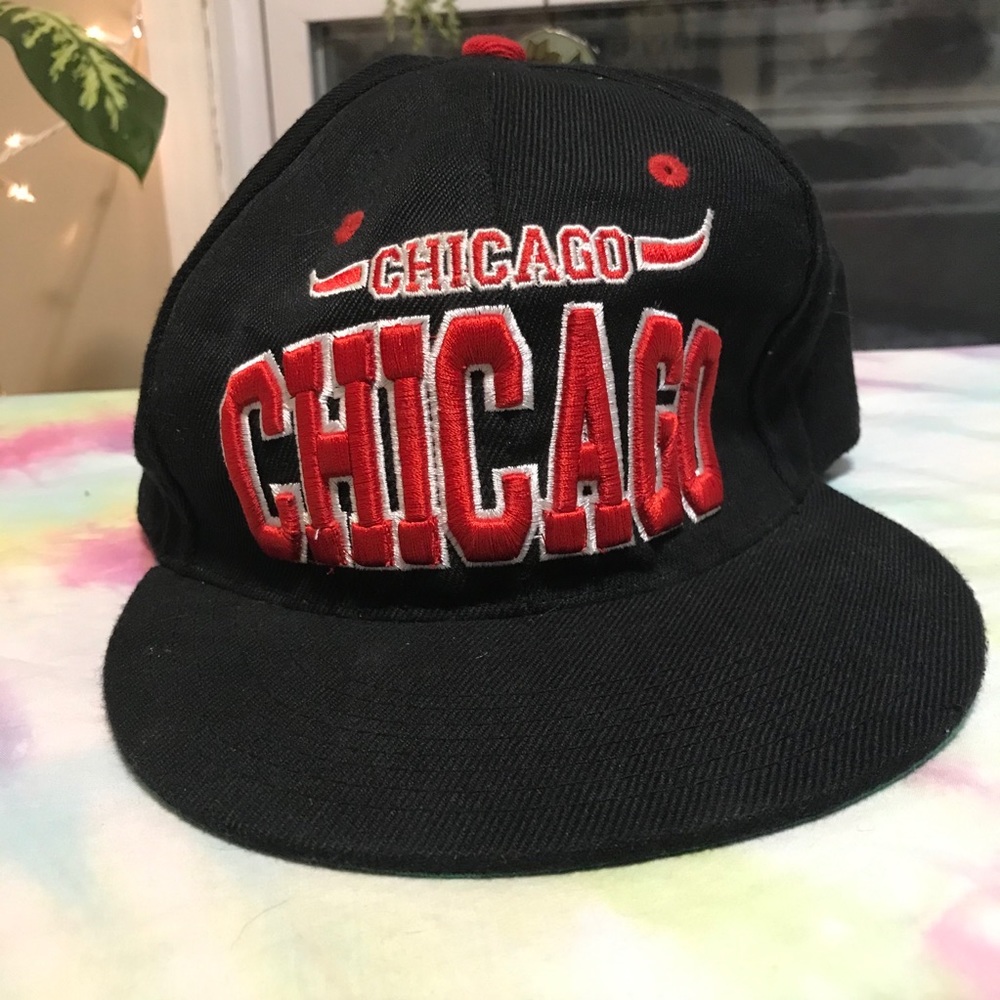 [Chicago Bulls] VTG Headlines SnapBack Hat - Picture 2 of 12